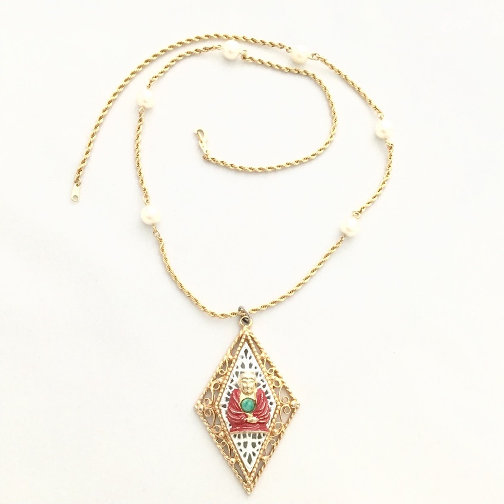 Vintage Buddha Pendant Necklace